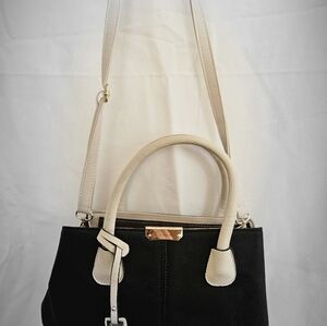 Beige & Black Two-Tone Women's Purse